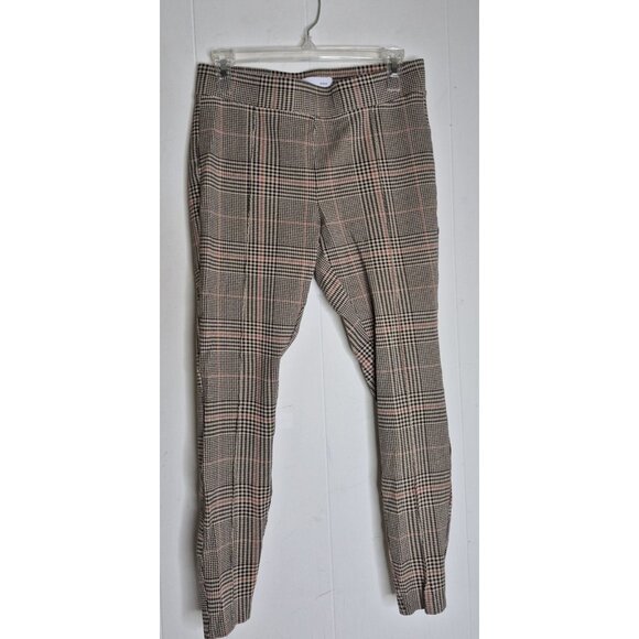 Old Navy Brown Red Stevie Printed Ponte-Knit Pants Hounds Tooth Pattern Sz M - Picture 7 of 8